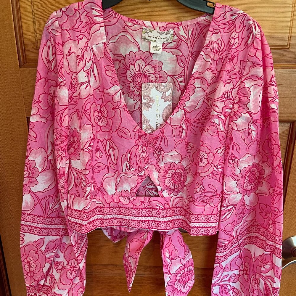 Band of the Free Pink Floral Print Blouse - NWT - Women's Small